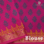 Semi Silk Cotton Printed Sarees – Teal Green SASPC38683 - Image 2