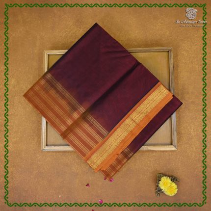 Silk Cotton Sarees Simple – Dark Brown SAS0038782
