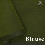 Rich Cotton Saree - Dark Army Green SASC38862 - Image 2