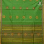 Rich Cotton Saree - Grass Green SASC38880 - Image 3