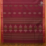 Rich Cotton Saree - Burgundy SASC38890 - Image 3