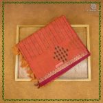 Rich Cotton Saree - Dual Shade Orange with Pink SASC38895