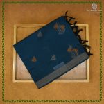Rich Cotton Saree - Dark Teal Blue SASC38898