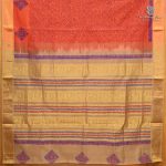 Semi Silk Cotton Printed Sarees – Red Orange SASPC38938 - Image 2