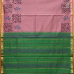 Semi Silk Cotton Printed Sarees – Dark Mauve Pink SASPC38942 - Image 2