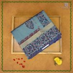 Semi Silk Cotton Printed Sarees – Dual Shade Blue SASPC38943