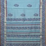 Semi Silk Cotton Printed Sarees – Dual Shade Blue SASPC38943 - Image 2