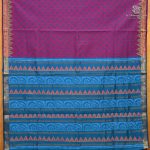 Semi Silk Cotton Printed Sarees – Grape Purple SASPC38944 - Image 2