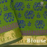 Semi Silk Cotton Printed Sarees – MS Blue SASPC38948 - Image 3