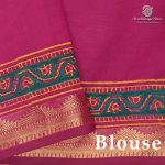 Semi Silk Cotton Printed Sarees – Dark Onion Pink SASPC38950 - Image 3